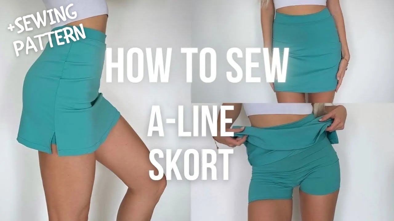 How to sew A-line SKORT | Trapeze skort | Skirt with shorts | Tennis skirt | Women skort pattern