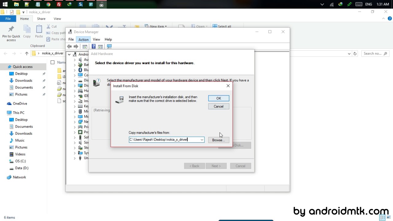 How to install Nokia X Driver