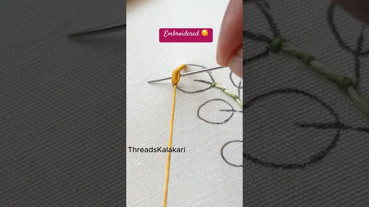 Hand Embroidery designs-Very Easy FLOWER Embroidery Design #shorts #embroidery #flowerembroidery