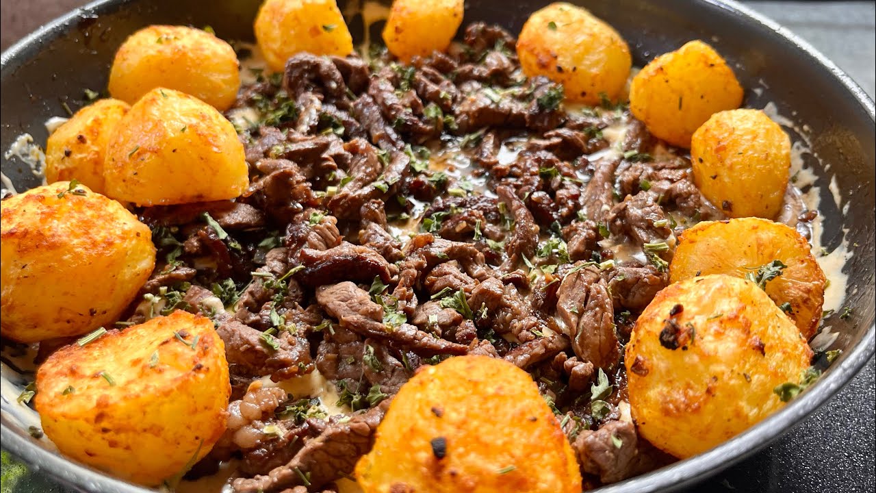 ATÉ CARNE DE SGUNDA FICA MACIA NESSA RECEITA | TIRINHAS DE CARNE COM QUEIJO