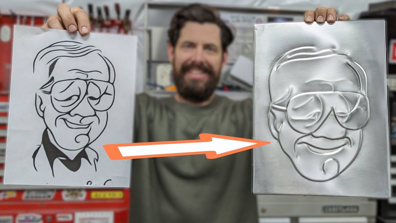 Bead Rolling a Metal Portrait of my Grandfather