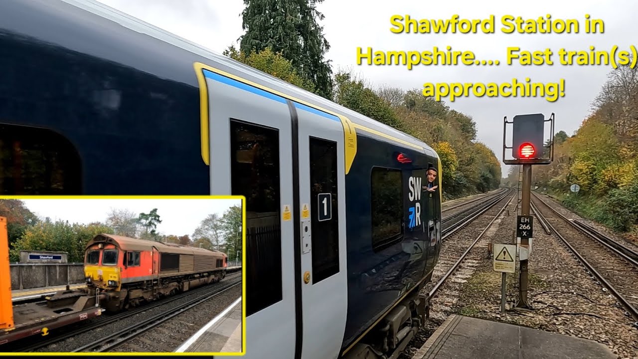 Shawford Station, fast trains approaching! Hold on to your hats.....
