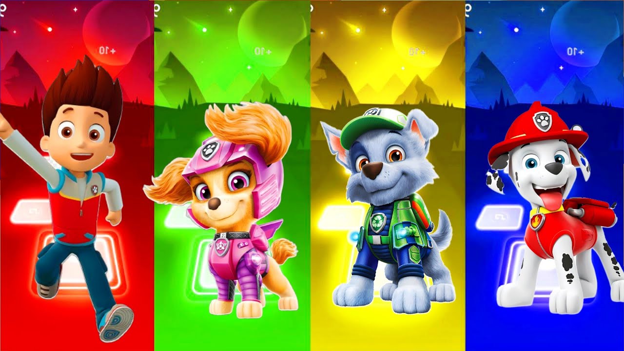 Paw Patrol Team Rublle vs Ryder vs Sky vs Chase Coffin Dance Music Tiles Hop Edim Rush