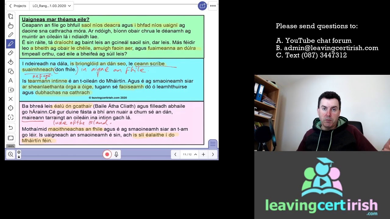 Leaving Cert Irish Live Class | An tEarrach Thiar - Téama