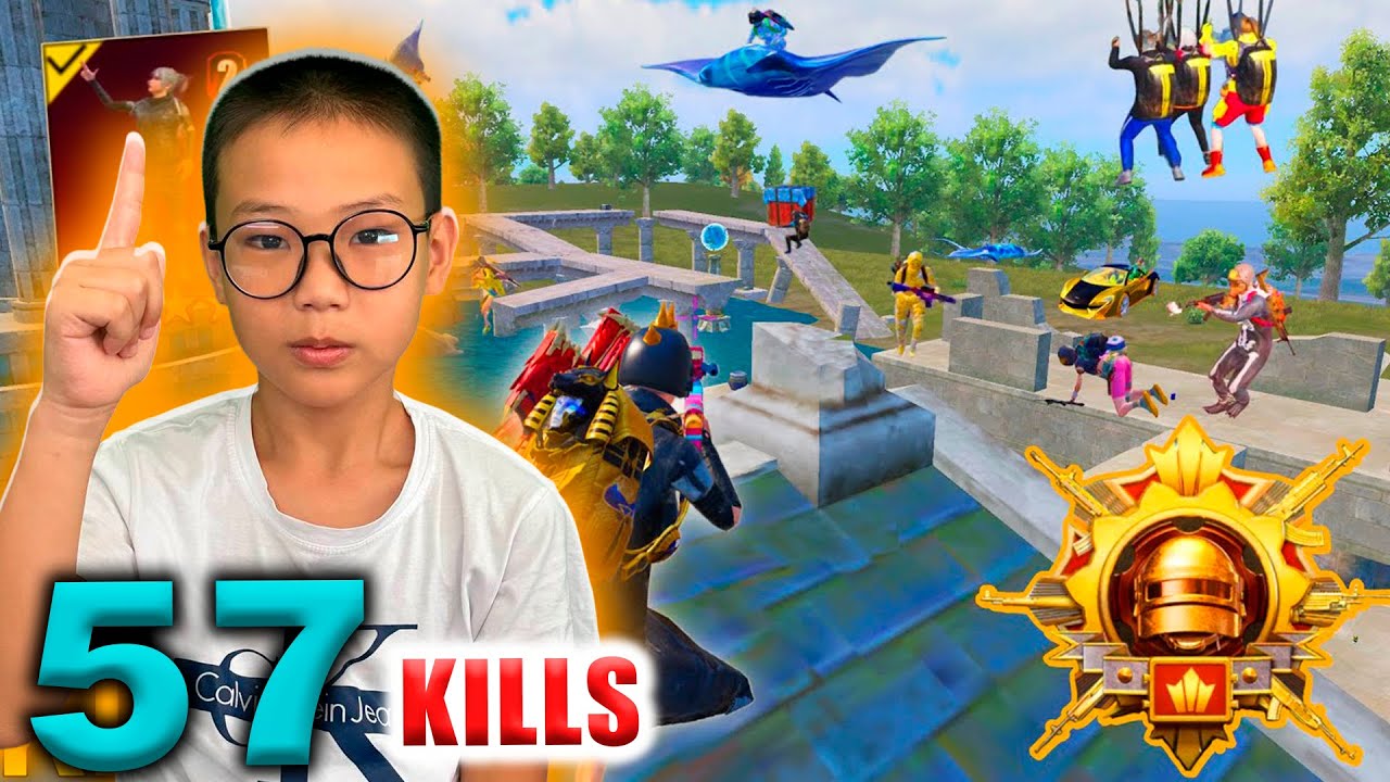 57 kills Wow!🔥NEW BEST AGGRESSIVE RUSH GAMEPLAY With GLACIER SET 😍 #pubgmobile #erangel #gameplay