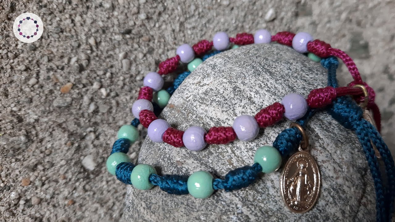 Single Decade Knotted Rosary with Beads - DIY Rosary Bracelet - Franciscan Knots
