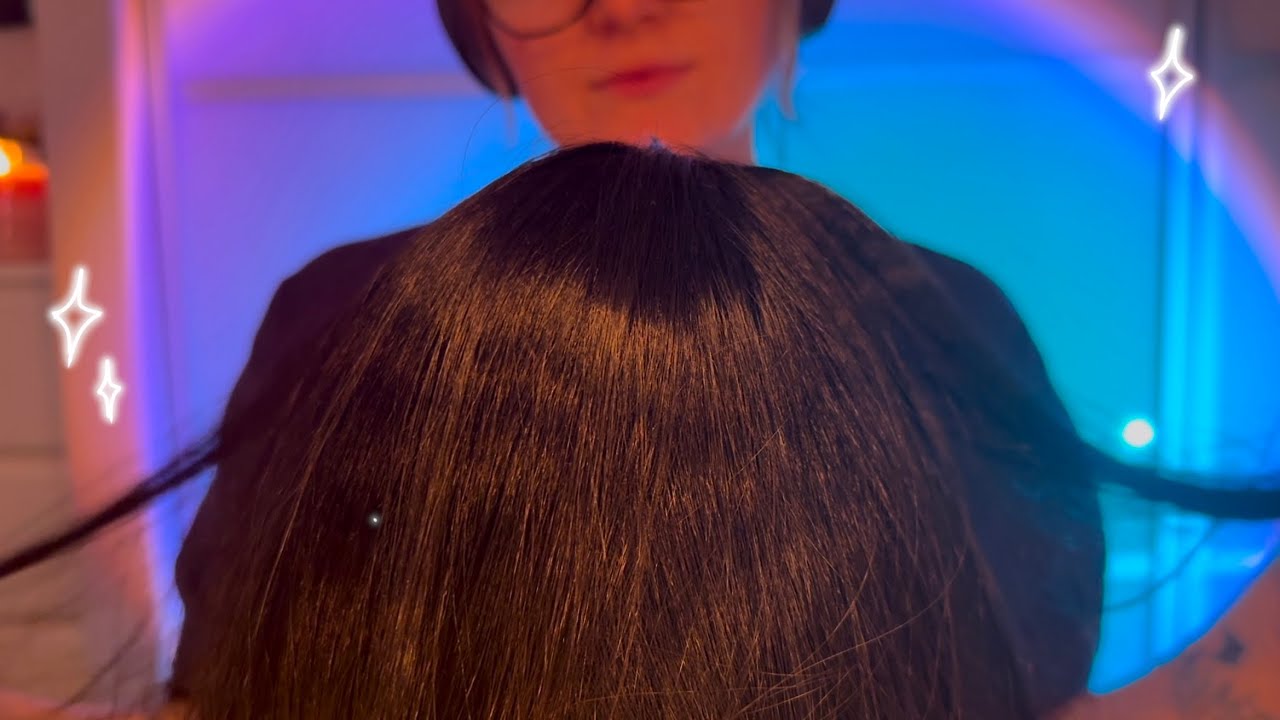 ASMR to make you sleepy 😴•hair play, brushing and scalp massage•