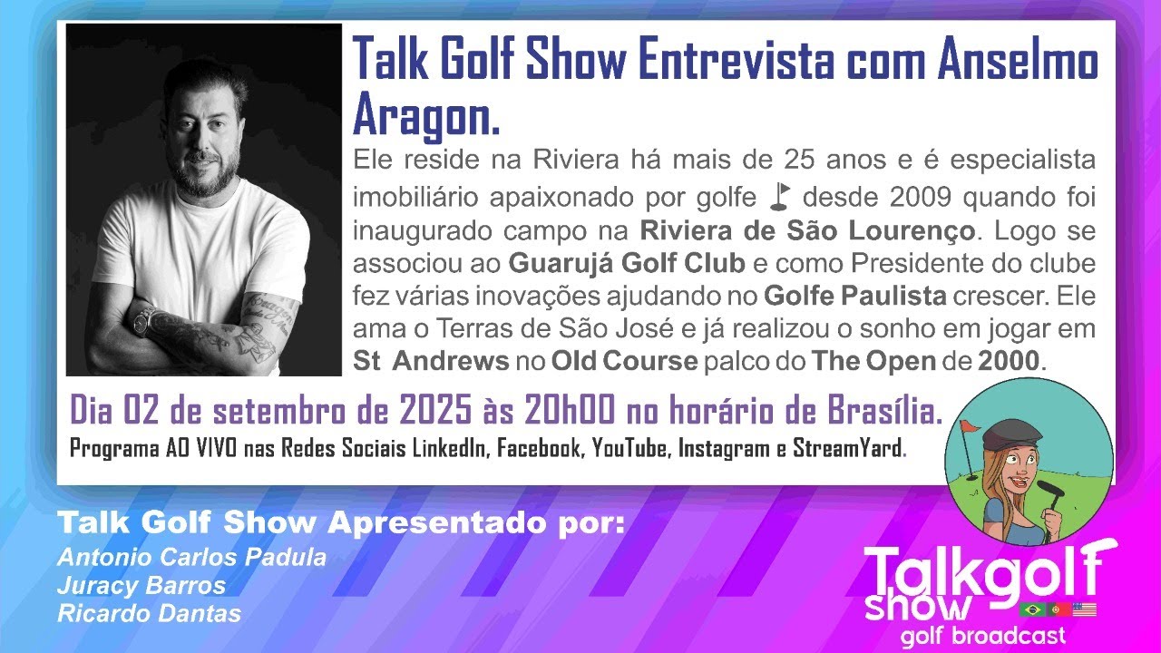 Talk olf Show com Anselmo Aragon dia 02 de setembro de 2025.