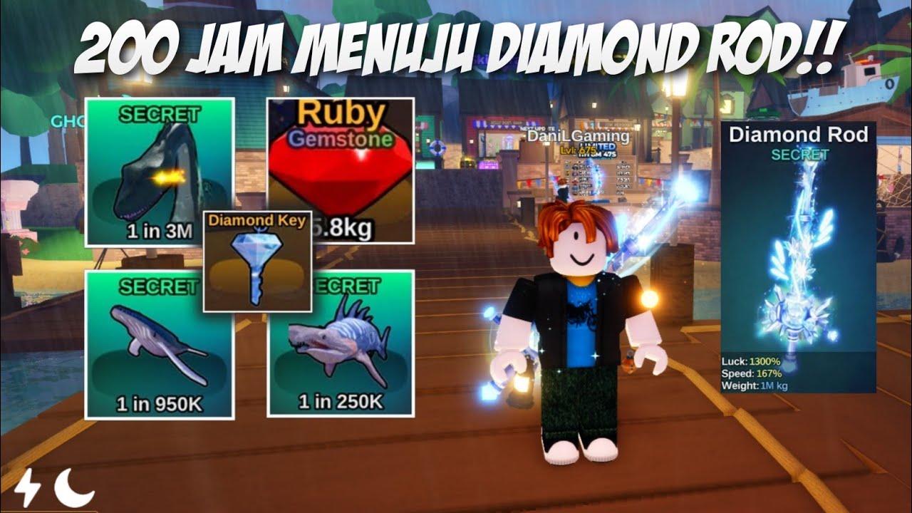 200 JAM NAMATIN MISI DIAMOND ROD!! Akhirnya Aku Lulus Diamond Rod, Rod Raja Terakhir Di Fish It 😍