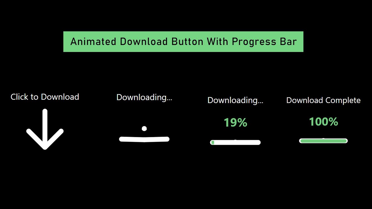 Animated Download Button with Progress Bar in HTML CSS and Jquery