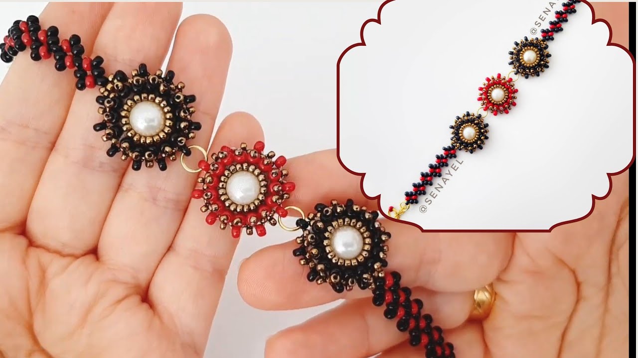 Kolay Bezeme Bileklik Yapımı  Keçe üzerine bezeme takı yapımı. #Beaded #Bracelet Making