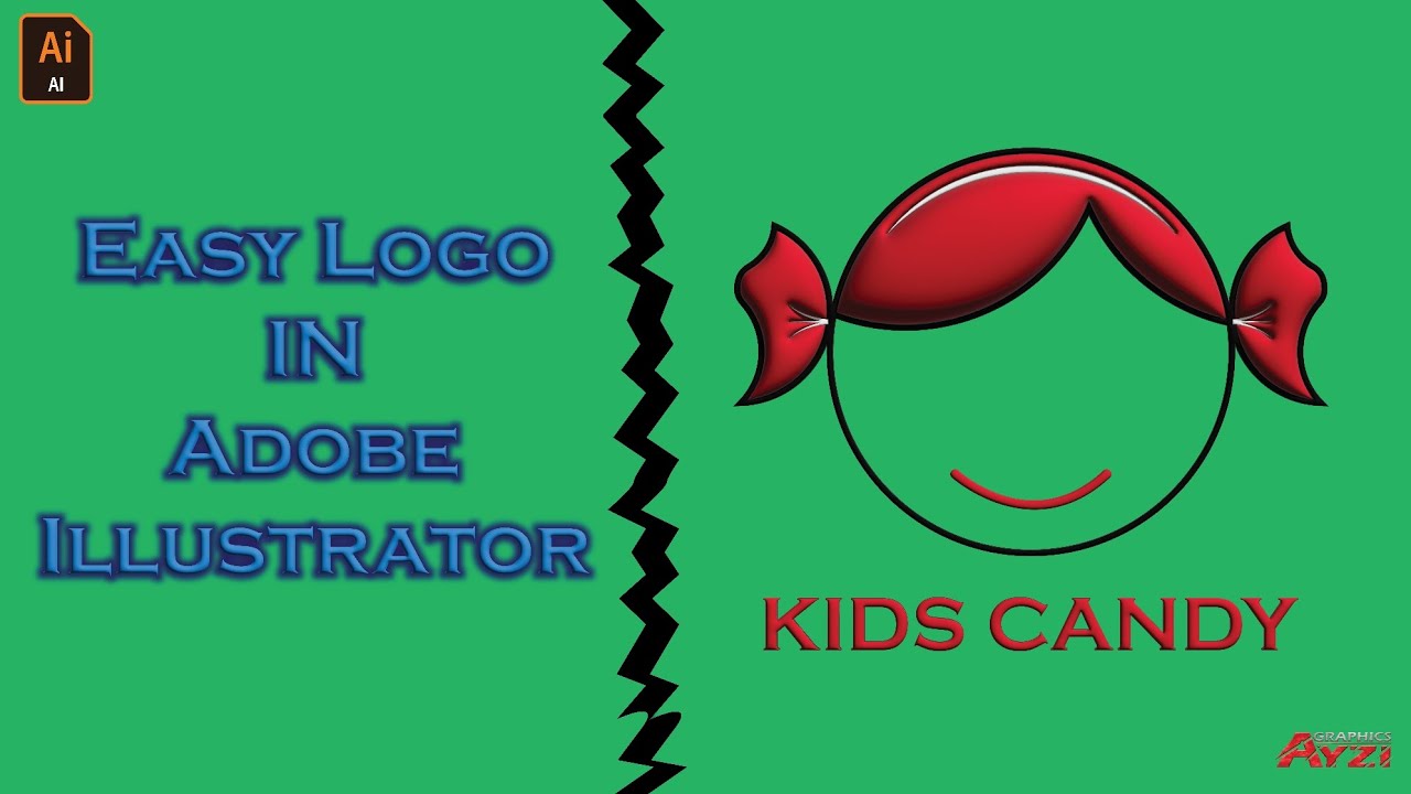 Simple Kids Candy logo in Adobe Illustrator | Graphic Design