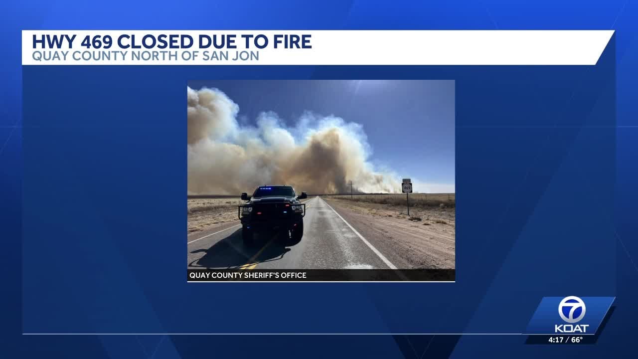 Quay County brush fire covers 1,000 acres, closes Hwy. 469