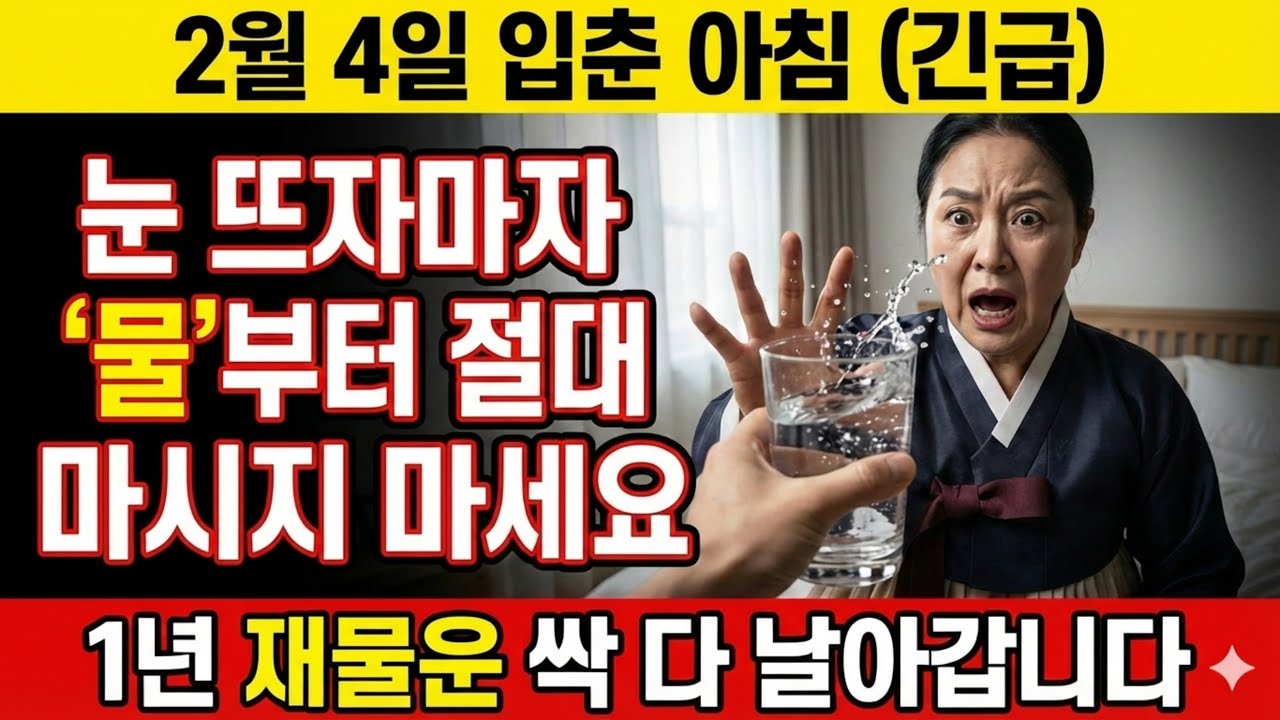 2월 4일 입춘 아침, 눈 뜨자마자 '물'부터 마시면 절대 안 됩니다! 모르고 마시는 순간 1년 재물운 박살납니다 | 입춘 개운법 풍수 운세 사주