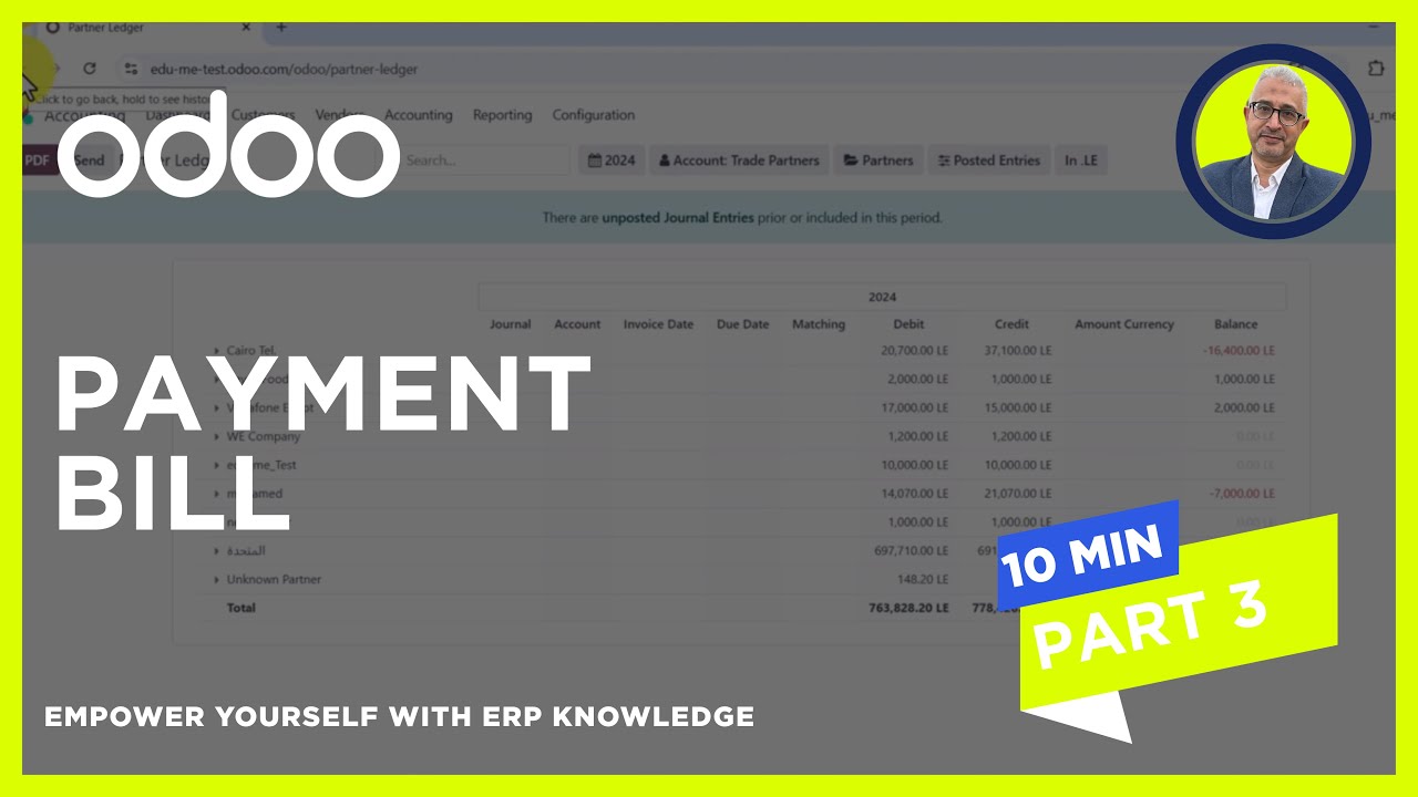 Payment Vendor Bill at Odoo 18 - سداد فواتير الموردين وعدم التأثير على الكاش مباشرة فى أودوو 18