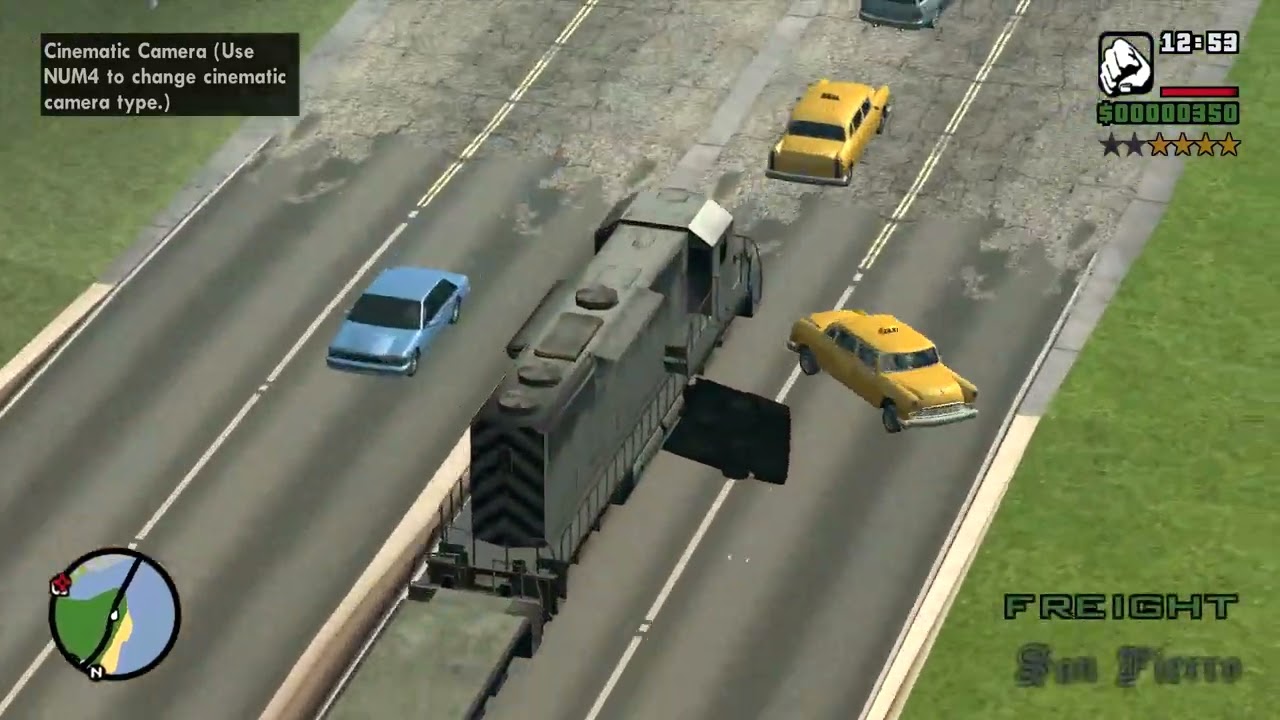 GTA  San Andreas Train on road mod!!!!