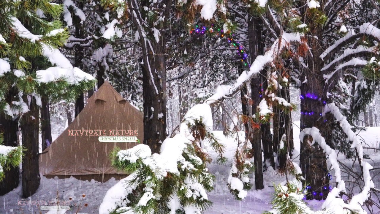 Christmas Camping | Hot Tent Camping | Winter Camping in Snow | Below 0 | ASMR