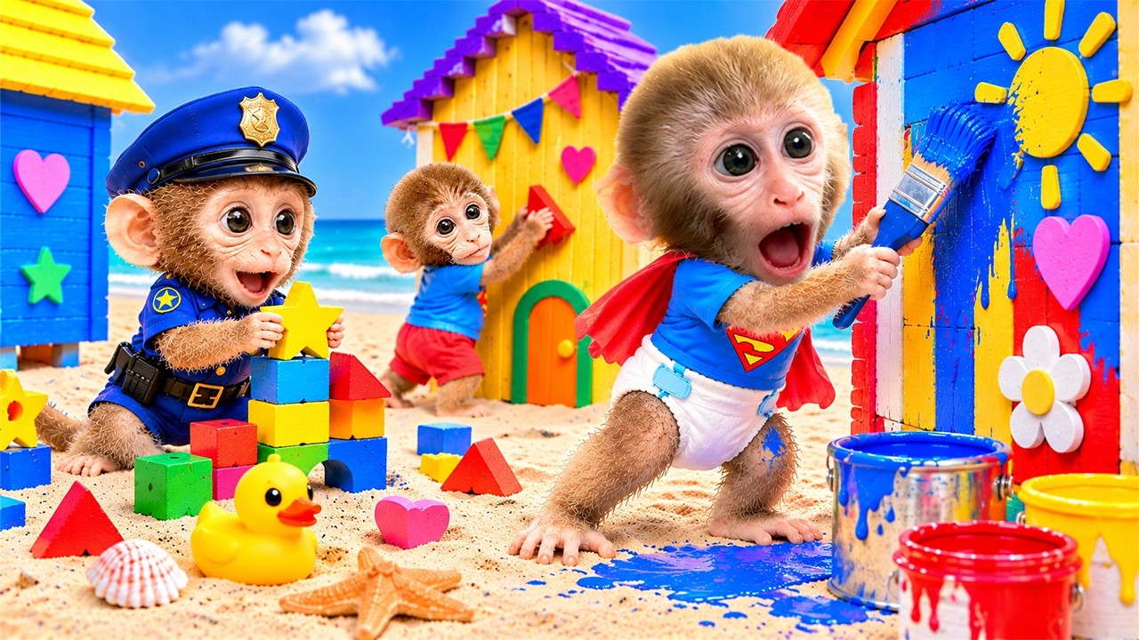 Beb&eacute; mono Bonbon encuentra a su hermanito perdido y huyen con el gatito de una isla inundada