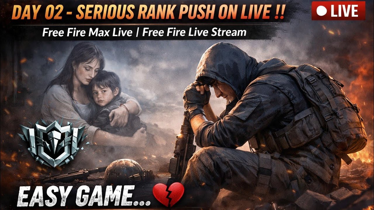 DAY 02 - SERIOUS RANK PUSH ON LIVE || Free Fire Max Live | Free Fire Live Stream easygame UP