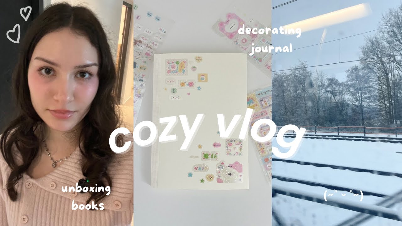 cozy vlog🐰: introduction, grwm skincare, unboxing & decorating my journal :)