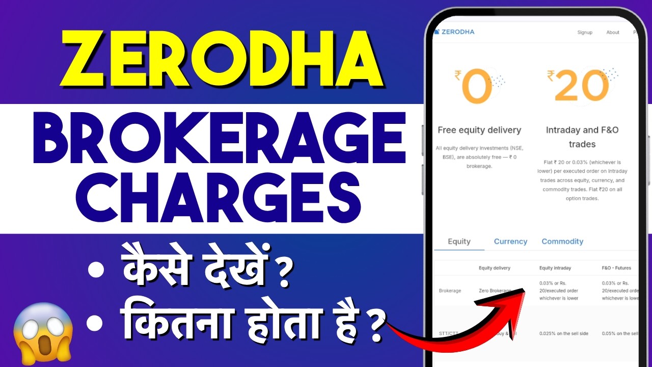Zerodha Brokerage Charges 2026 - Intraday, F&O & Option Trading Charges Explained in Hindi