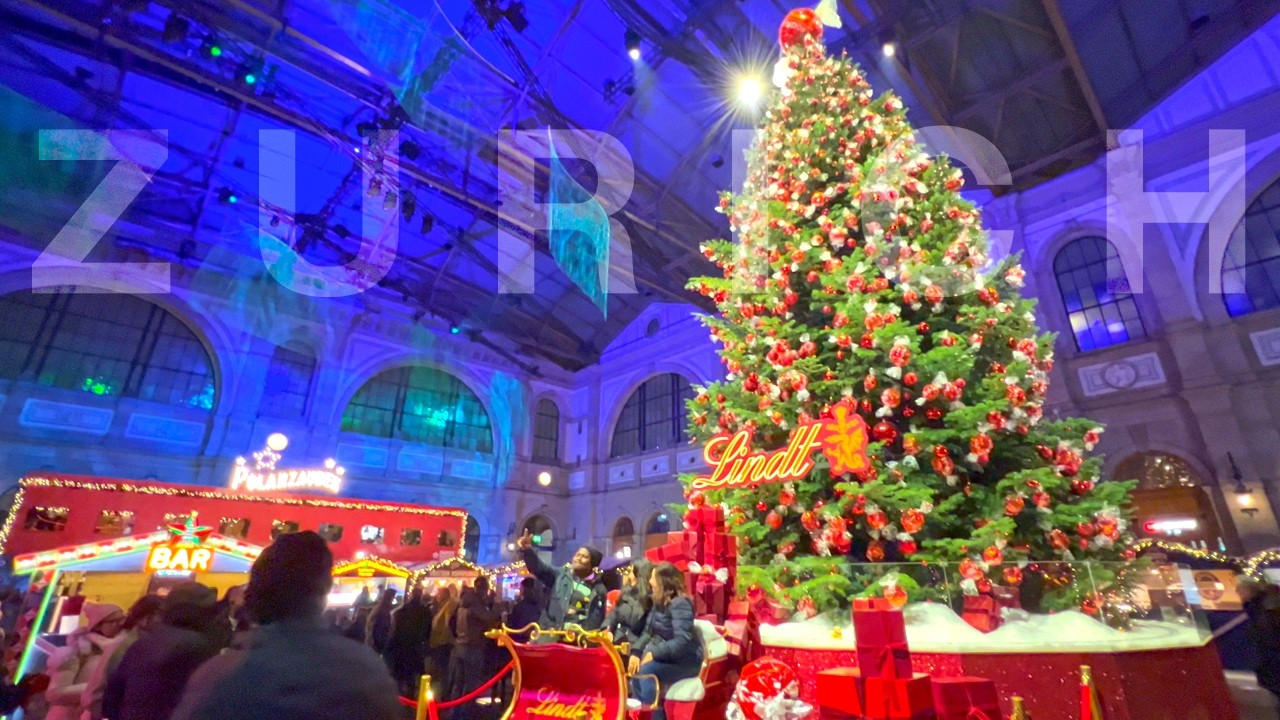Zurich Switzerland Christmas Walk 2025 🎄 Paradeplatz to HB Christmas Market 🇨🇭 4K Wide-Angle