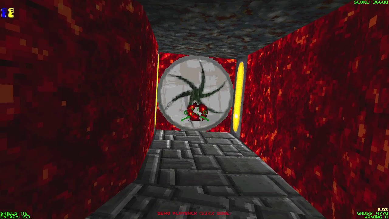 Descent II, -MOON2-, insane difficulty, no death, cold start, full rescue, 133 HP at exit