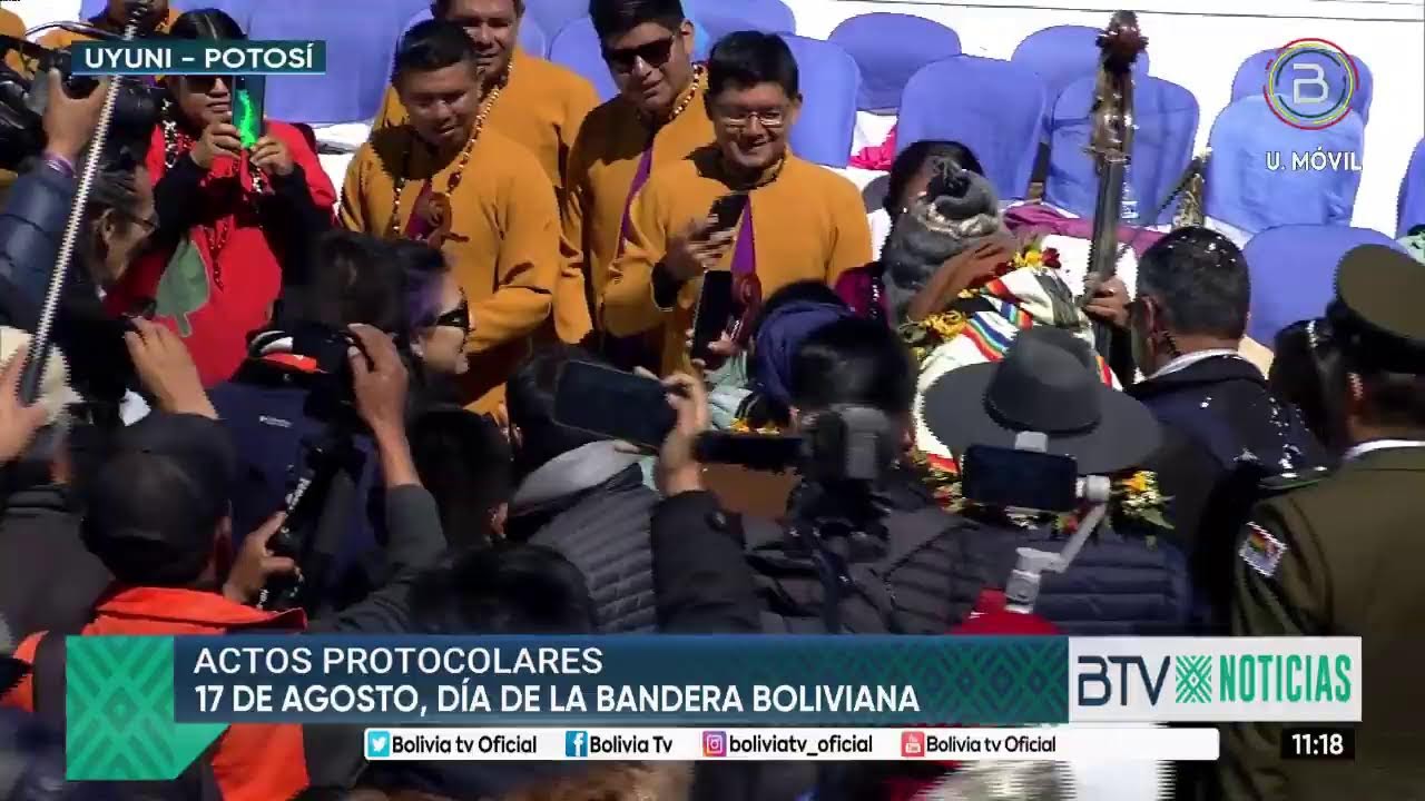 Presidente Arce conmemora el Día de la Bandera Boliviana con un acto protocolar en el salar de Uyuni