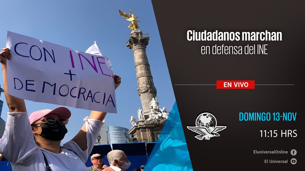 Ciudadanos marchan en defensa del INE