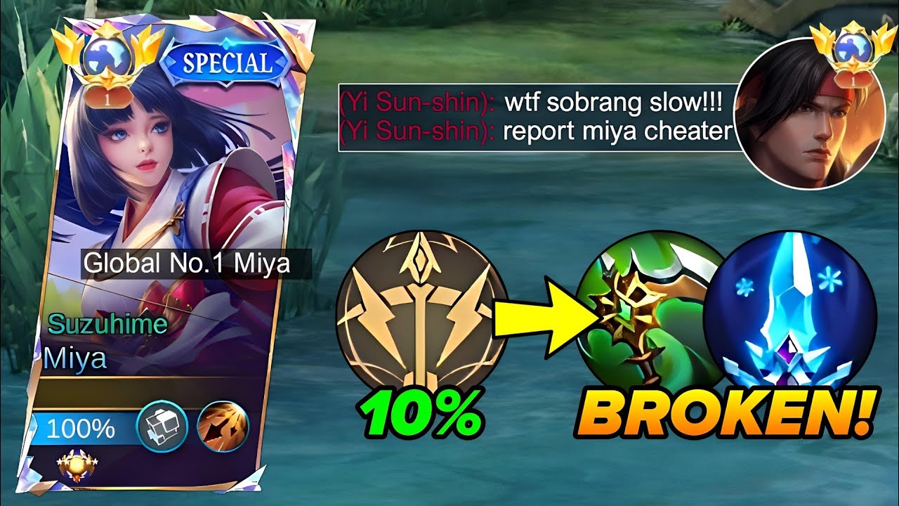 GLOBAL 1 MIYA NEW SUPER SLOW BUILD COMBO!! 100% BROKEN!!💀(AUTO DELETE!🔥) - Miya Best Build 2026!!!