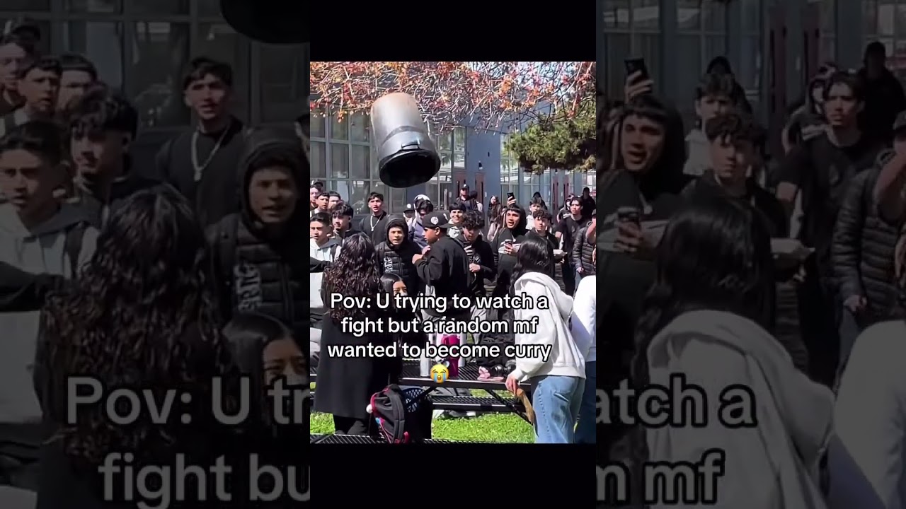 Throwing trash can into the fight 😭different angles