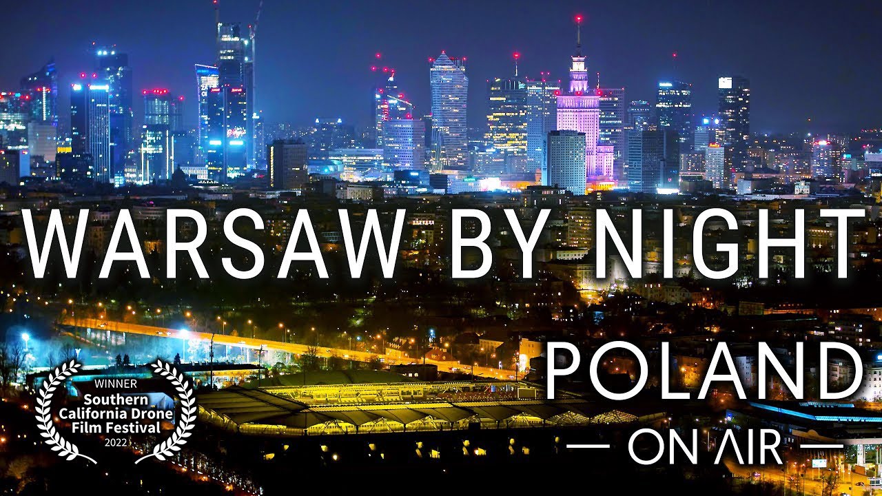 Warsaw By Night - Warszawa nocą z drona | Poland aerial 4K | POLAND ON AIR by Margas & Łogusz