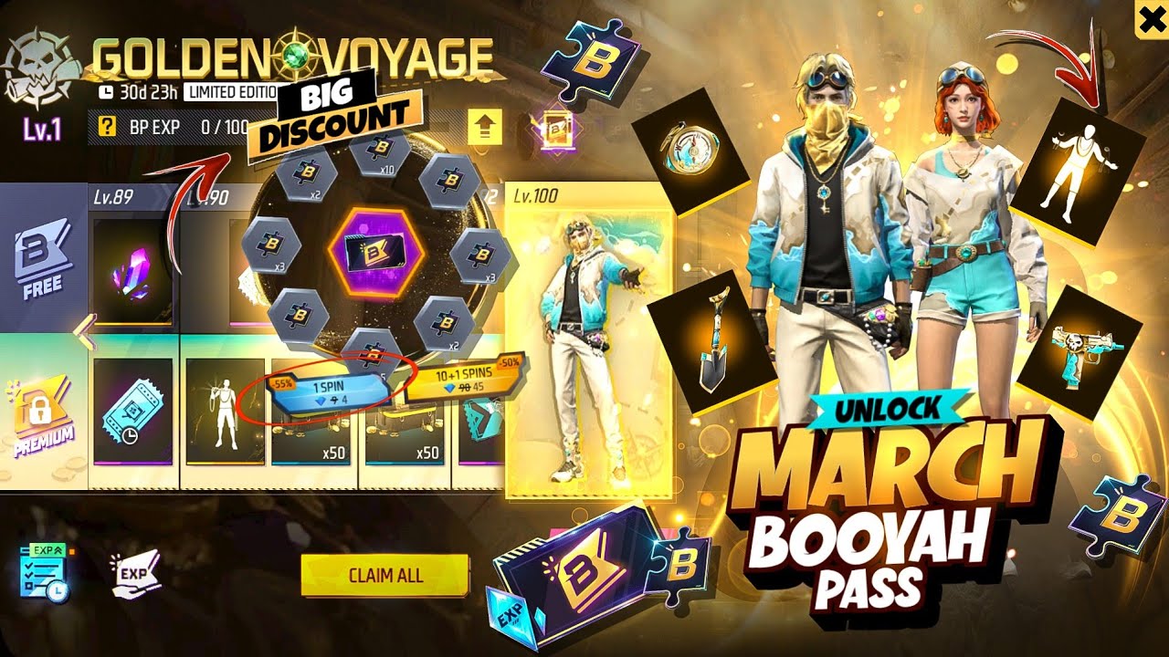 Buying March Month Booyah Pass | March Booyah Pass Unlock | FF New Event Today | Free Fire New Event