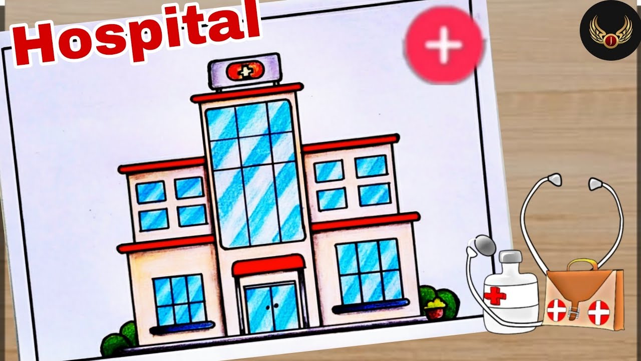 Hospital drawing ll How to draw easy hospital drawing step by step
