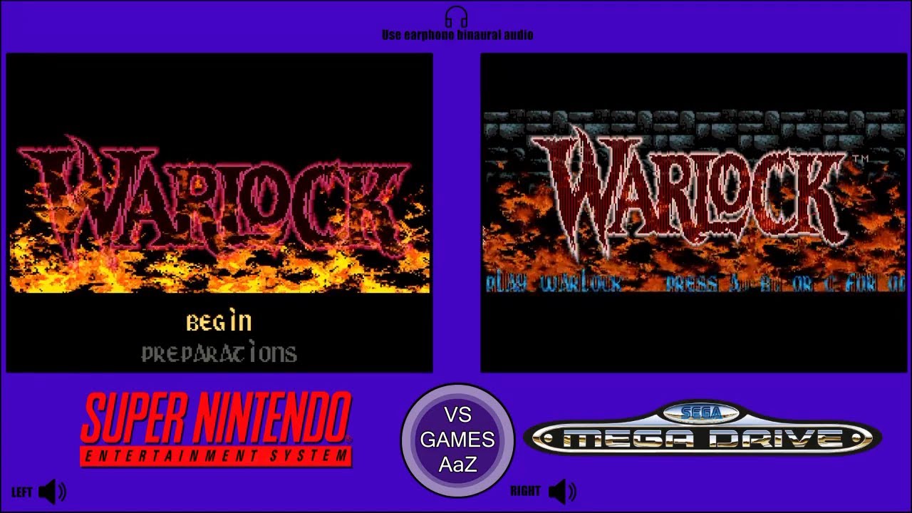 Warlock (Mega drive vs Super Nintendo ) Lado a lado Comparacao