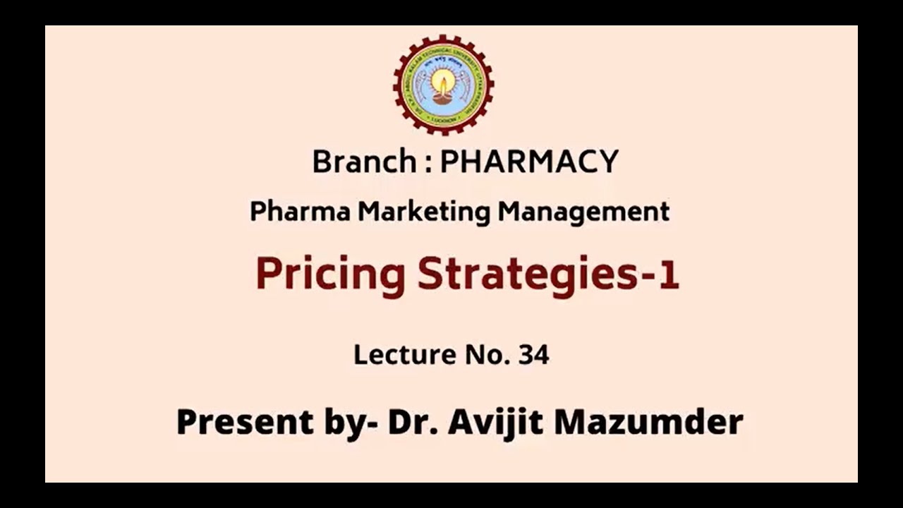 Pharma Marketing Management |  Pricing Streategies Part-1 | AKTU Digital Education