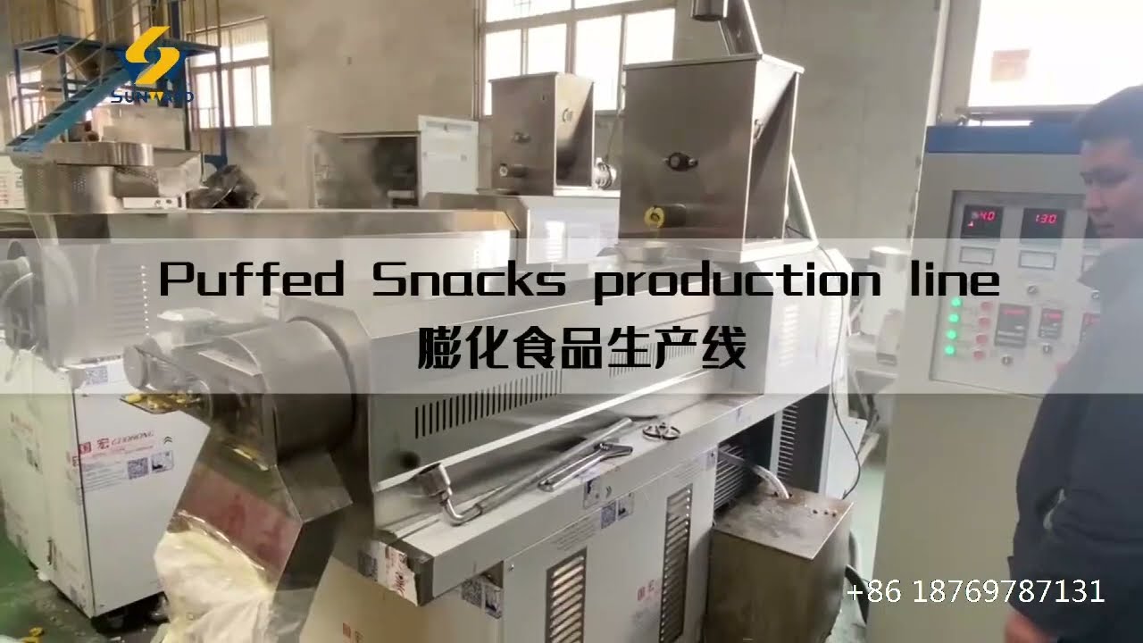 Industrial automatic Puffed corn on the cob making machine puffed snacks production line