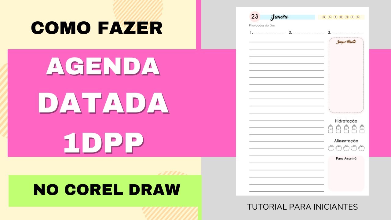 Como Fazer Agenda datada 1 dia por página no Corel Draw
