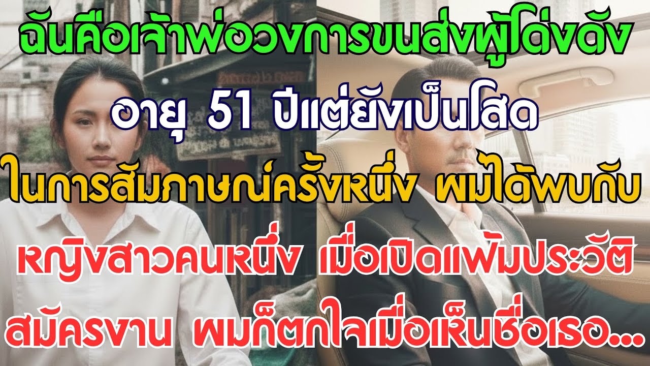 ผมคือเจ้าพ่อขนส่งผู้ทรงอิทธิพล อายุ 51 ปีแต่ยังโสด ในการสัมภาษณ์ครั้งหนึ่ง ผมได้พบกับหญิงสาวคนหนึ่ง