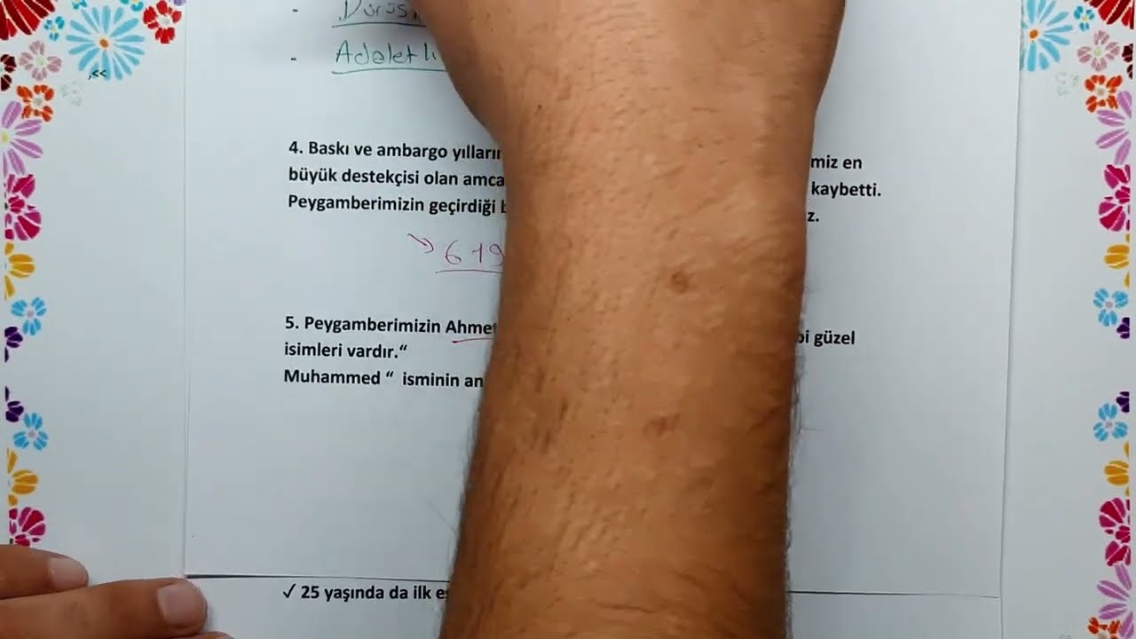 7. Sınıf Peygamberimizin Hayatı (SİYER) 1. Dönem 1. Yazılı Açık Uçlu
