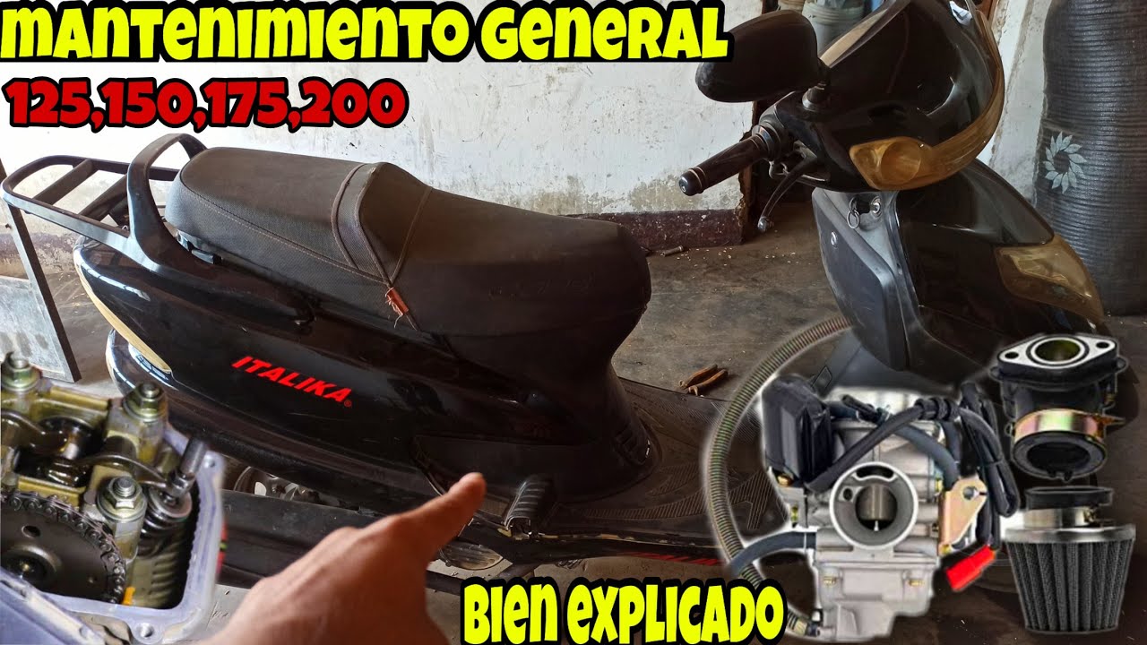 COMO HACER MANTENIMIENTO A UNA MOTO SCOOTER 125,150,175/ LIMPIEZA DE CARBURADOR/ BALANCINES /BUJIA💥