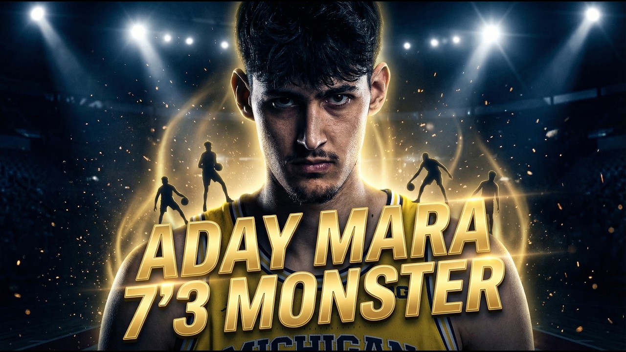 Who Is Aday Mara? Michigan Wolverines Giant Dominates NCAA Final Four 🔥 #basketball