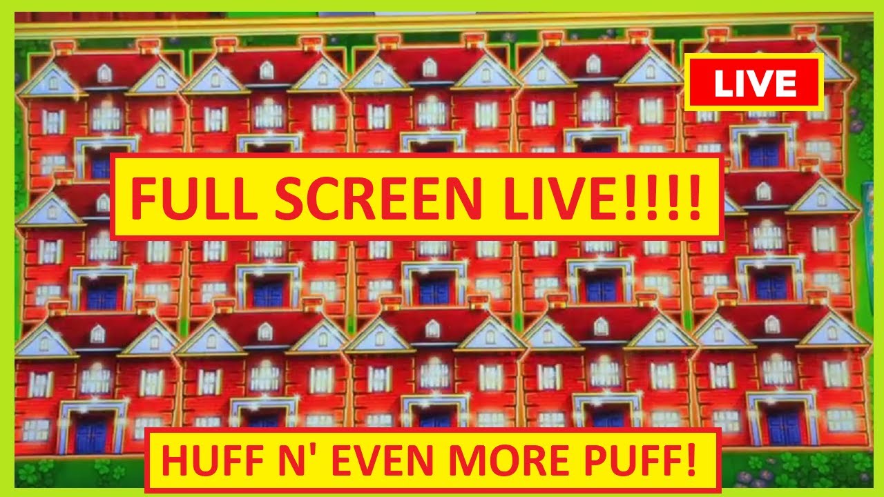 🔴 LIVE FULL SCREEN OF MANSIONS!!!! Huff N' Even More Puff Slots JACKPOT CHALLENGE!!!!