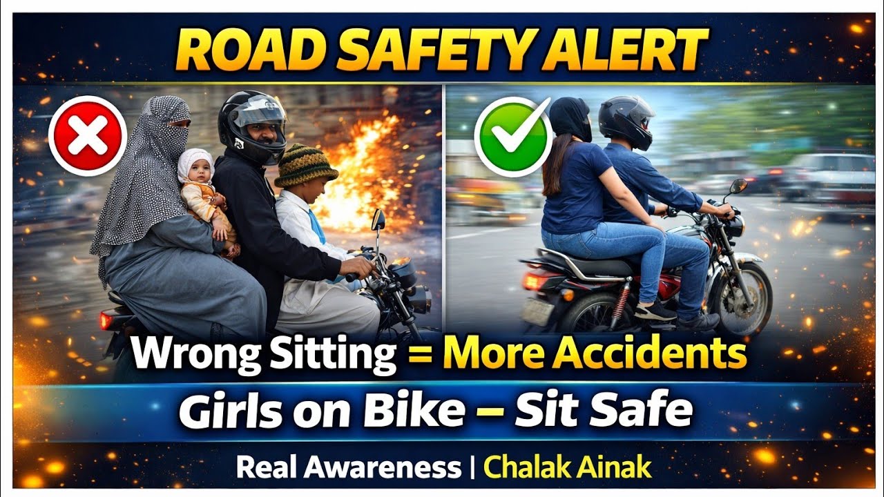 Road safety for laddies and Wrong and Right sitting posture. #automobile #roadsafety #metaglasses 
