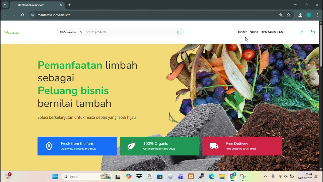 Demo Aplikasi Website MANFAATIN | Pemanfaatan limbah sebagai Peluang bisnis