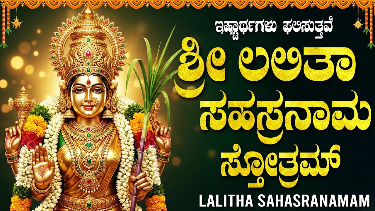 ಶ್ರೀ ಲಲಿತಾ ಸಹಸ್ರನಾಮ ಸ್ತೋತ್ರಂ || Sri Lalita Sahasranama Stotram Kannada With Lyrics