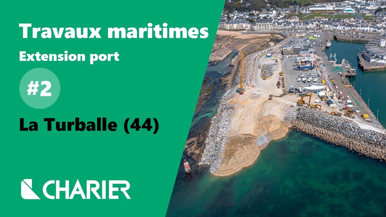 Extension du Port de La Turballe - Episode #2 : Mise en place des enrochements à  la marée