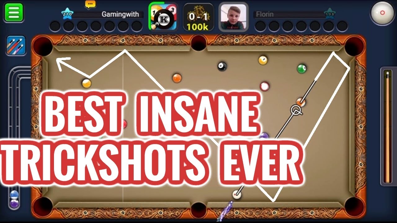 BEST INSANE TRICKSHOTS EVER - BANK SHOTS / INDIRECT SHOTS - GAMING WITH K - 8 BALL POOL - MINICLIP