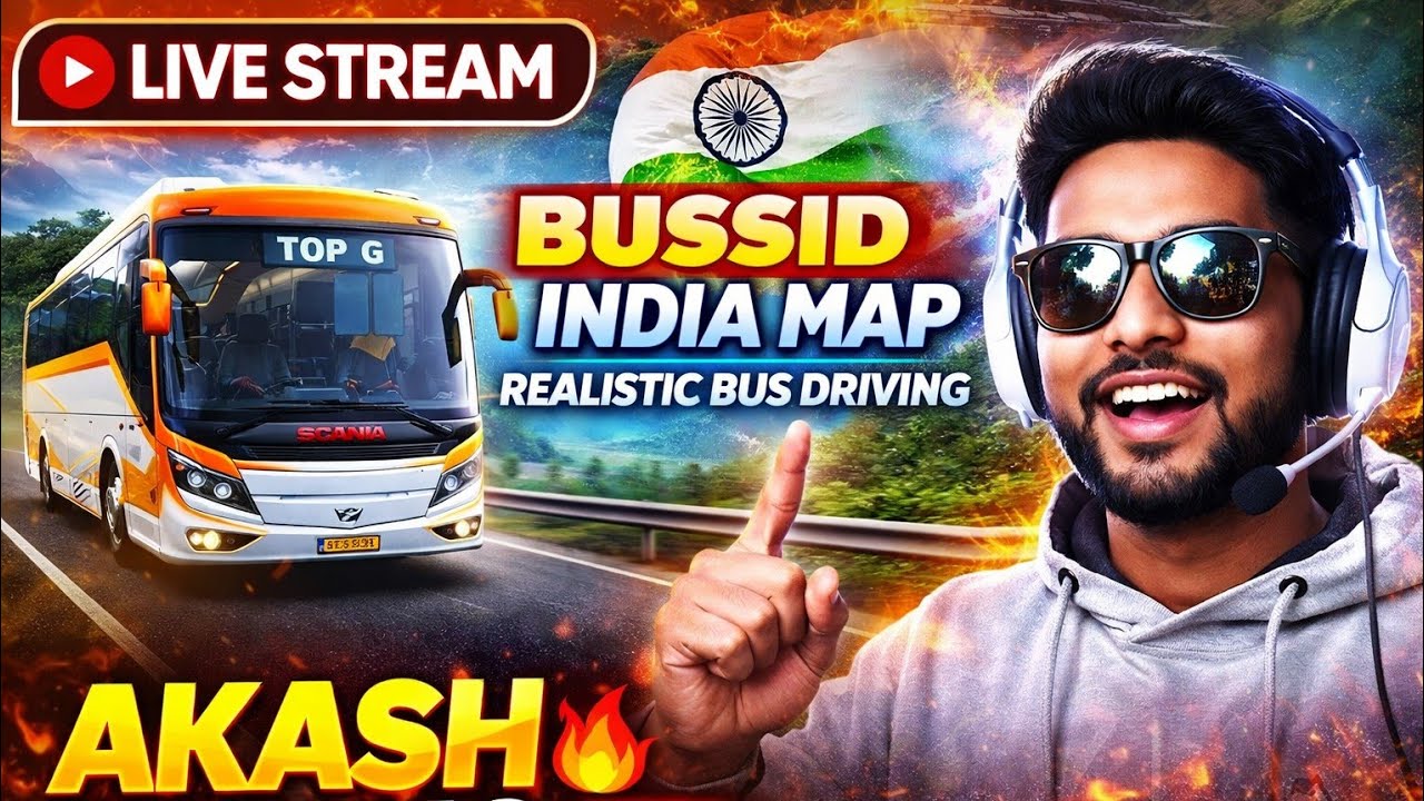 India Map me Dangerous Route LIVE 😱 BUSSID Real Driving #live #livestrem #livegaming