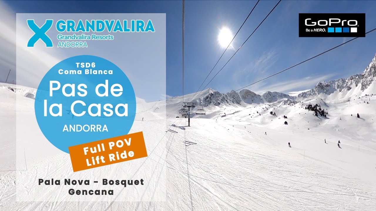 Stunning Grandvalira Views From TSD6 Coma Blanca Lift Over Pala Nova, Bosquet & Gencana Runs